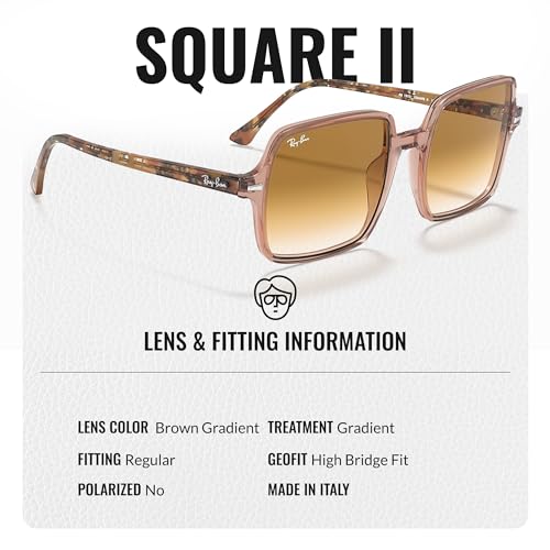 Image of Ray-Ban RB1973 SQUARE II Square Shaped Sunglasses for Women with Official RAYBAN Eyewear Kit