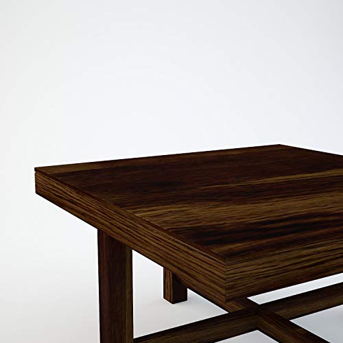 Image of Jangid Handicraft Solid Sheesham Wood Coffee Table with 4 Stool | Square Sofa Centre Table with Stool | Tea Center Table with 4 Stools for Living Room | Patio Teapoy Table with Four Puffy,Brown