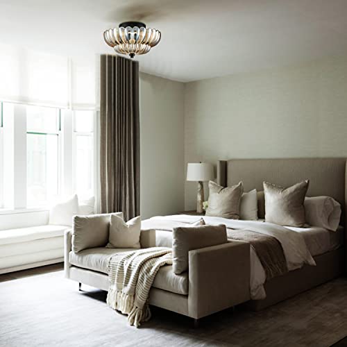 Hydelite B7257-3CU-BK-H Modern Black Flush Mount Ceiling Light 3-Light Close To Ceiling Light Fixtures thumb #7