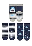 Sterntaler Baby-Jungen 3er-Pack Haie/Ringel Söckchen, Marine, 30