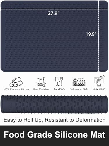 Stove Top Covers for Electric Stove, Food Grade Heavy Duty Silicone Glass Stove Top Cover Protector, Induction Cooktop Protector, Heat Resistant Range Ceramic Stove Top Covers Mat, Oven Cover