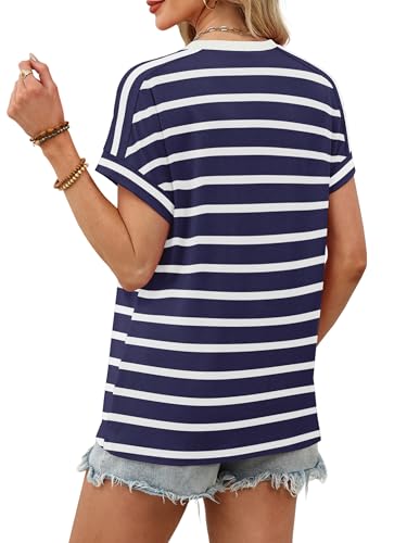 Image of WIHOLL Womens Tops Short Sleeve Shirts Summer Outfits 2026 Spring Dressy Casual Clothes Clothing