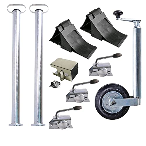 ENVA MADE FOR QUALITY PRO Plus Set di Accessori per rimorchi da 12 Pezzi, tra Cui stabilizzatori per Ruote dentate, Morsetti e Molto Altro.