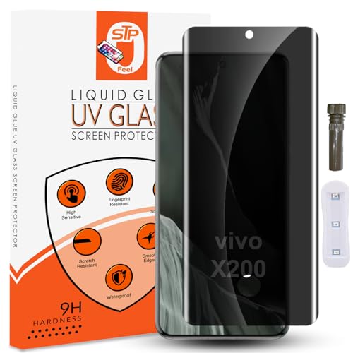 Image of UV Advanced Privacy Tempered Glass Screen Protector Guard Compatible for Vivo X200 5G (6.67 Inch, Pack of 1) Full Edge to Edge Coverage Anti-Spy /Anti-Peeping 9H Hardness