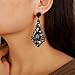 Denifery Women's Fashion Crystal Teardrop Statement Earrings Bohemian Rhinestone Earrings Drop Chandelier Earrings for Wedding Prom Fashion Jewelry (Black)
