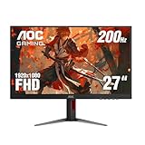 AOC 27G4H 27 inch Gaming Monitor, Full HD 1920x1080, IPS Panel, 200Hz, 1x HDMI 2.0, 1x Display Port, Console Gaming Ready, 3-Year Zero-Bright-Dot