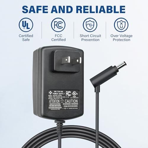 Image of Charger for Dyson Cordless Vacuum, V6 V7 V8 DC58 DC59 DC61 DC62 SV03 SV04 SV05 SV06 Absolute Animal Fluffy Motorhead Vacuum Power Supply, 26V 0.78A AC DC Adapter, UL Listed, 6FT Power Cord