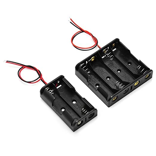 Image of S P AA Battery Case Holder with Lead Wire Bundle, 4 Pcs DIY Battery Storage Boxes, 1 Slots, 2 Slots, 3 Slots, 4 Slots in Parallel Black Plastic Batteries Case with Pin