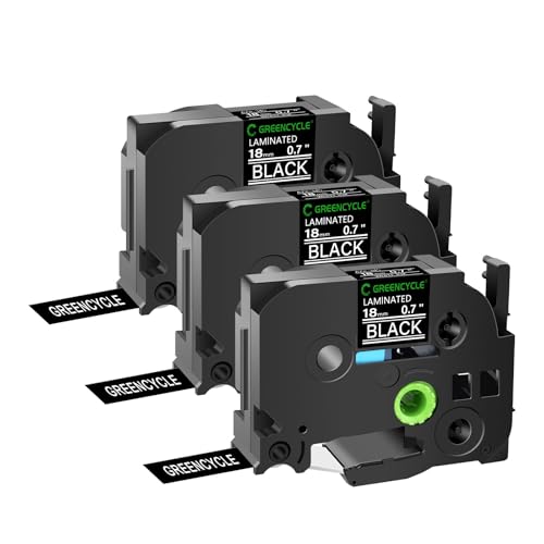 Ruban TZe345 18mm cassette etiquette compatible Brother P-Touch PTD400 lot de 3