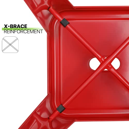 Magshion 30 Inch Barstools 4 Pack Counter Height Metal Bar Stools, Industrial Style Stackable Bartool Backless For Home Bar Counter Balcony Patio Dining Room, Red #TOP5