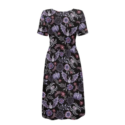 Image of Women's Summer Dresses Short Sleeve Formal Dresses with Pockets