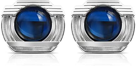 Gzminjie LED Angel Eyes Projector shrouds for HID/LED Retrofit 2.5 Inch Bi Headlight Projectors Lens (White+Yellow- Pack of 2)