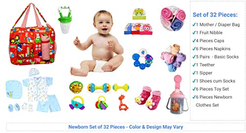 Image of New Born Baby for 0-6 Month Baby (Clothes, Feeding, Bag and Toys) 32 Pieces Pack