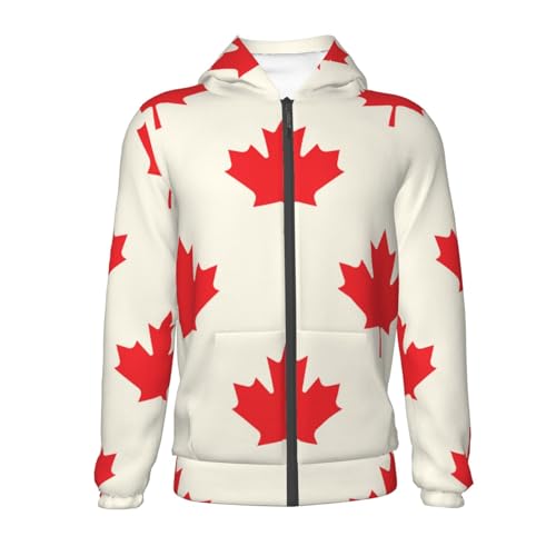 Happy Canada Day Kid Hoodies Boys Zip Up Sweatshirts Girls Pullover with Pocket2