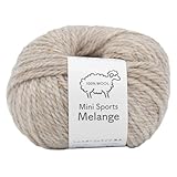 元廣 SKI YARN (スキー毛糸) ミニスポーツメランジ 並太 COL. 202 ベージュ 系 ウール100% 約30g57m