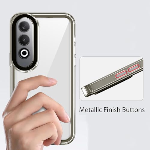 Image of Kapa Warrior Acrylic Clear Back Cover for OnePlus Nord CE 4 / Nord CE4 | Slim Shockproof [Military Grade Protection] Hybrid Bumper Case (Grey Sides)