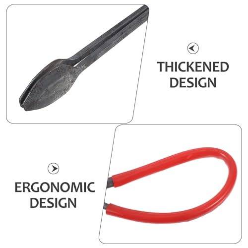 Pinza para leña de 21,2" fabricada en hierro forjado resistente para chimeneas de interior 4
