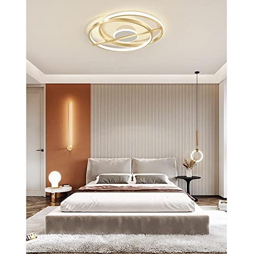 Plafonnier LED à intensité variable doré pour éclairage de chambre - 6