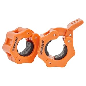 Mirafit Pair of 1″ Standard Weight Bar Clamp Collars – Orange