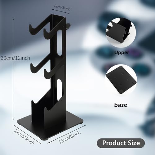 Image of Controller Holder 3 Tier, Controller and Headset Aluminum Stand for Gaming Desk, Stronger Snap-on Construction Hanger for All Universal Gaming PC Accessories