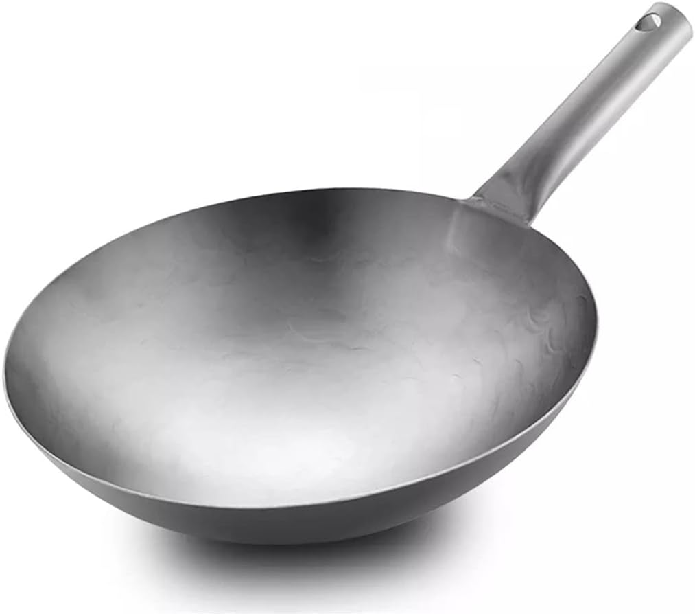 Pure Titanium Frying Wok Non-Stick Pan Uncoated Cooking Pot Household Light Gas Stove Applicable Not Rusty Wok (Color : A Size : 36cm) (A 32cm)