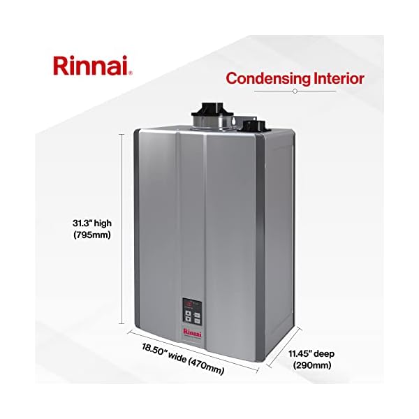 Rinnai RSC199iP Smart-Circ Condensing Gas Tankless Water Heater, Super High Efficiency Plus Propane Heater, Up to 11 GPM, Indoor Installation, 199,000 BTU - Image 7
