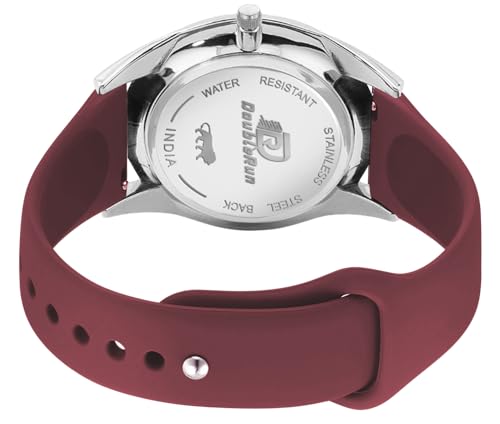 Image of DOUBLERUN Analog Watch, Silicone Strap, Roman Numerals, 24-Hour Display