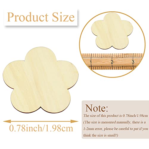 60 Pcs Wooden Flower Shapes Craft Blank, Natural Unfinished Cutout Shape Wooden Flower, Christmas, Wedding, Guestbook, Decoupage Family Tree Decoration Valentine's Day Gift Diy Craft Making Supplies #TOP1