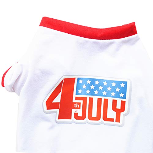 Ollypet Dog Dress Fourth Of July Cute Lightweight Puppy Costume Dog Summer Comfortable Dresses Us Flag Pattern Red And Blue 100% Cotton For Outdoor Parades Events (Xs) #TOP2