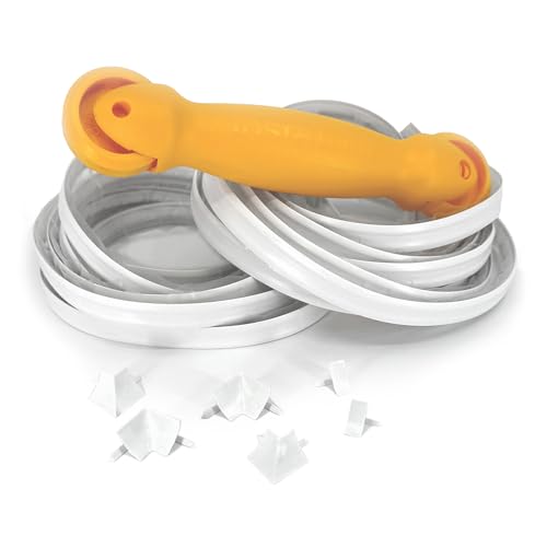 InstaTrim Self-Adhesive Flexible Moulding Trim Kit - Fast, Easy Installation with Professional Results - 20ft of White 1/2" Caulk Tape, Applicator Tool, & Corners