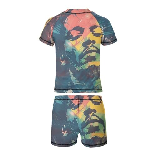 Rasta Tie DyeChildren's Casual Swimsuit Set - Simple and Versatile6-7Y（110cm）3