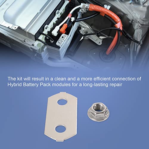 Hybrid Battery Copper Bus Bars and Stainless Nuts Set Nickel-Plated Compatible with Toyota Prius C 2012-2019 - Thumbnail 3