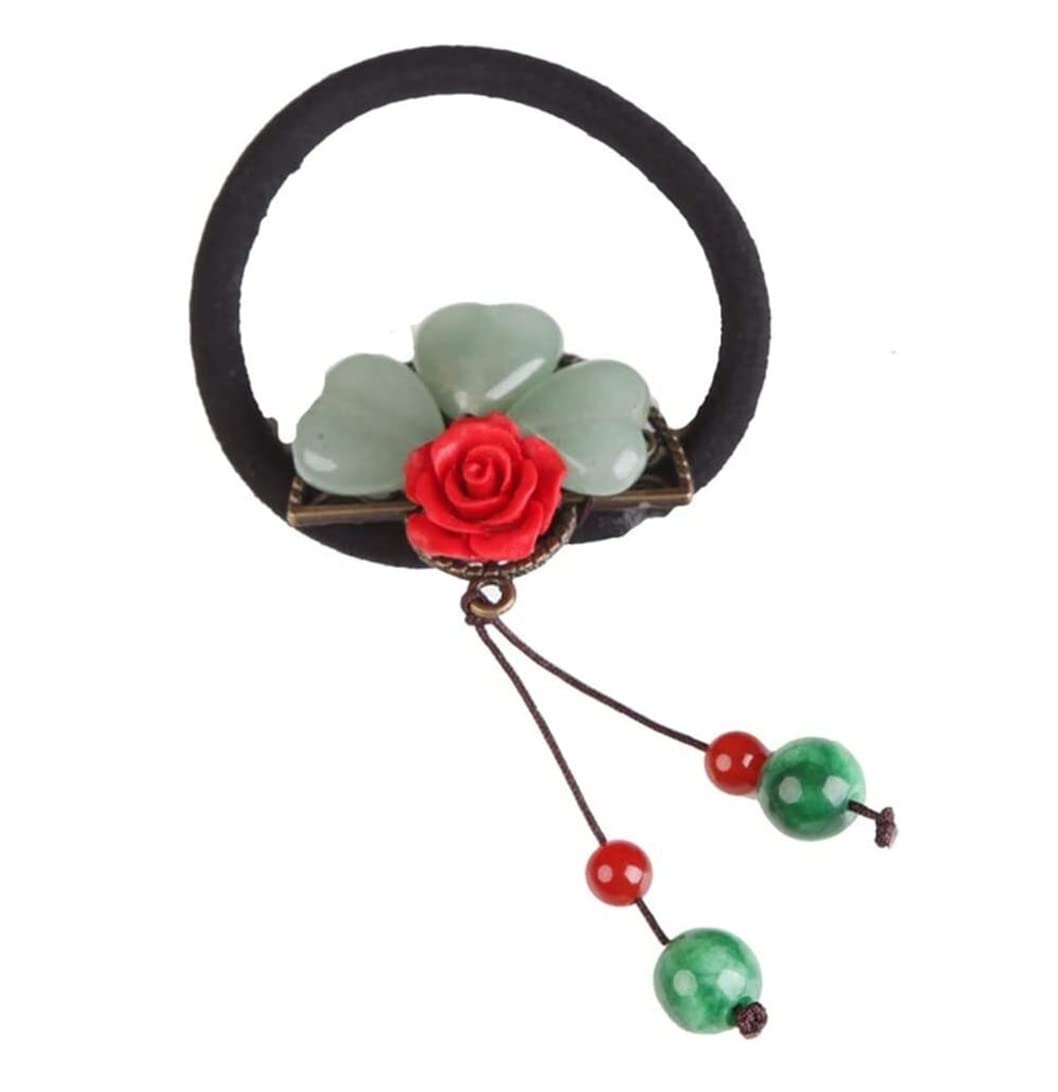RUVOO Haargummi Scrunchies Retro Fächerförmiger Haarring Half-Tie Elastic Hair Rope Coil Hair Pferdeschwanz Gummiband Haargummis Haarschmuck