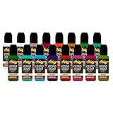 Kuro Sumi Japanese Tattoo Color Ink Set, Vegan Professional Tattooing Inks, Primary Set #4 16 Bottles, 1.5 Fluid Ounce