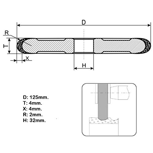 Roue de meulage diamant 1FF1 125mm pour l'affûtage de précision