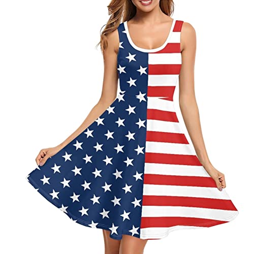Image of TOADDITDO Womens Summer Sleeveless Tank Dress with 2 Side Pockets XS-4XL Plus Size