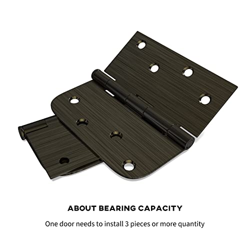 18 Pack Goldenwarm 4In Door Hinges Antique Brass Door Hinges Butt Hinges With Square & Round Corners, Interior Door Hardware Iron Door Hinges #TOP4