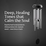Serene Harmony 32-Inch Deep Tone Wind Chimes, Matte Black & Silver Memorial Chimes for Outside, Weather Resistant Aluminum Decor for Garden, Patio, and Porch
