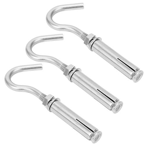 Ganchos de Pared de Concreto, Gancho de Tornillo de Expansión de 10 Piezas 304 Ganchos de Concreto de Pared de Acero Inoxidable para Paredes de Concreto Hardware de Sujetador de Ladrillo M6