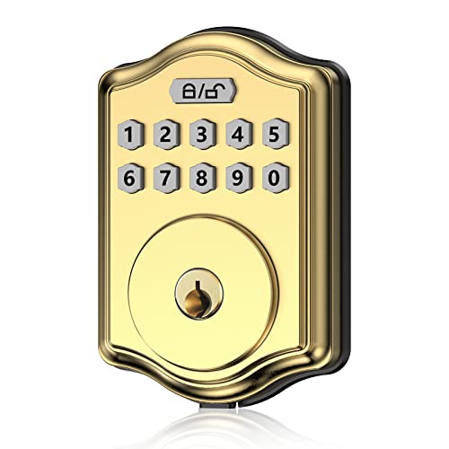 Guarder Keyless Entry Door Lock, Smart Deadbolt With Keypad Code/Key, Deadbolt Smart Lock With 300 User,Ip 56 Waterproof Front Door Lock Easy To Install For Home Front Door Security #TOP8