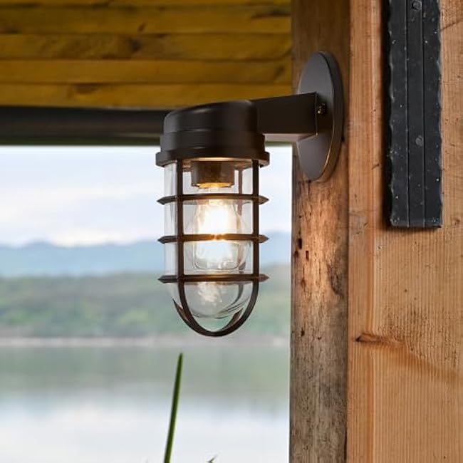 Maxxima LED Cage Light Wall Lantern Modern Mount 2700K Soft White