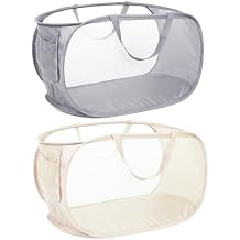 Collapsible Laundry Baskets, 2 Pack Pop Up Laundry Hamper, Foldable Dirty Clothes Hampers for Laundry