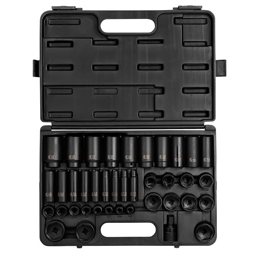 SUNEX TOOLS 2668, 1/2 Inch Drive Master Impact Socket Set, 39-Piece, SAE, 3/8" - 1-1/2", Standard/Deep, Cr-Mo Steel, Heavy Duty Storage Case, Includes Universal Joint by Sunex Tools - Used condition - US$211.83