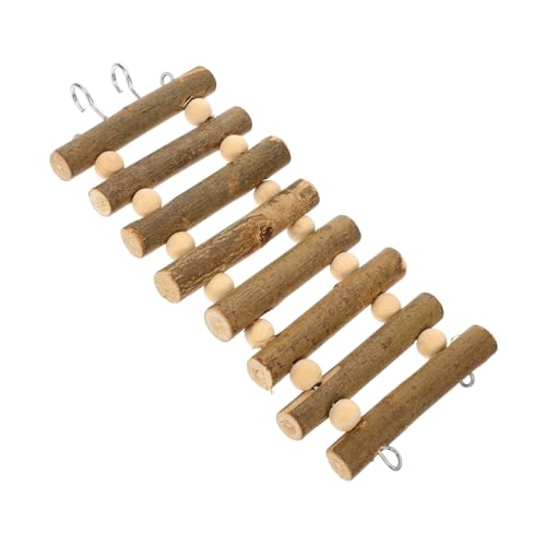 POPETPOP Wooden Bird Climbing Ladder Toy Parrot Training Exercise Step Ladder Bird Cage Accessory