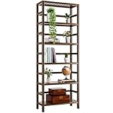 HITNET Estantería de 6 Niveles, Organizador de Almacenamiento Independiente de Bambú para el Baño, Expositor de Plantas con Estantes Ajustables, Nogal