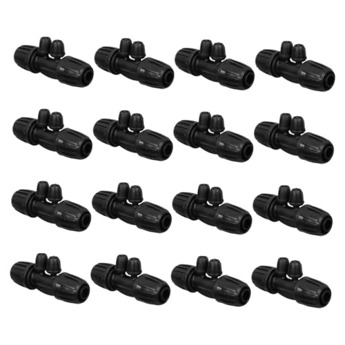 TOYANDONA 16 Piezas Kit de Conectores con Púas para Riego por Goteo Accesorios de Tubería con Cierre Seguro para Jardín Césped y Macetas Instalación Fácil y Conexión Rápida Color Negro