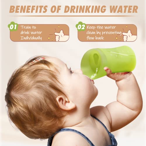 Luqibabe Unbreakable Silicone Training Cup With Removable Lid And Straw (Kiwi Green) - Microwave And Freezer Safe Bpa Free Food-Grade Silicone Water Drinking Cup #TOP4