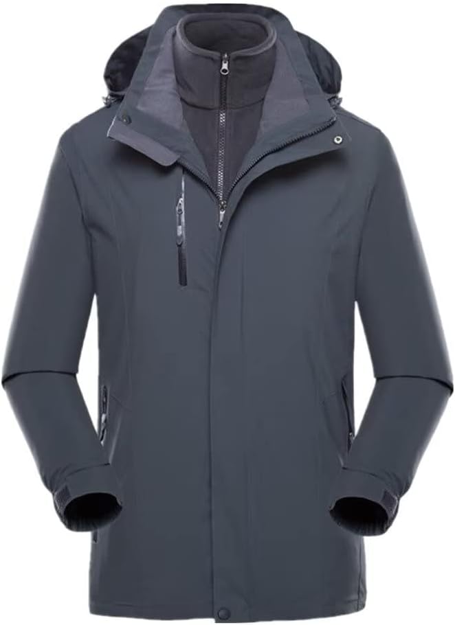 [HADWAO] マウンテンパーカー メンズ 厚手ジャケット 裏ボア 2点セット アウタドア アウター 登山 冬 防寒着 あったか