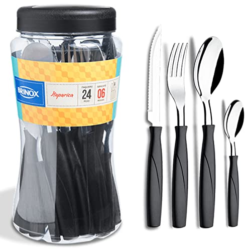 Faqueiro Itaparica, 24 peças, Preto, Brinox
