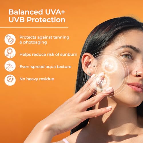 Image of UV Doux D-Tan Aqua Sunscreen Lotion SPF 50 PA++++ | With Niacinamide, Vitamin C, Hyaluronic Acid, Ceramide, Aloe Vera & Vitamin E | Broad Spectrum | Benzene-Free | For Dry & Sensitive Skin | 50 ml